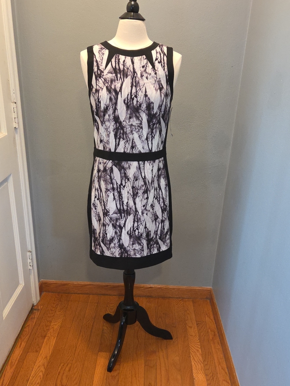 Mossimo Supply Co. Black and White Marble-Print Sheath Dress